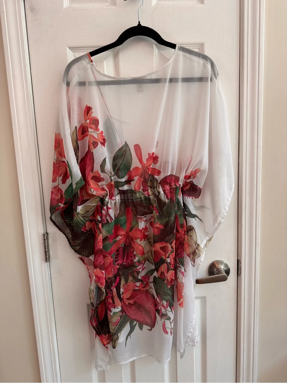 BLEU ROD BEATTIE Caftan Floral Sheer Swim Cover Up Size Large - Picture 5 of 5